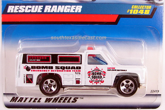 1998 Vintage Hot Wheels Collector #1061 RESCUE RANGER White w/Chrome 5Dot Spokes 