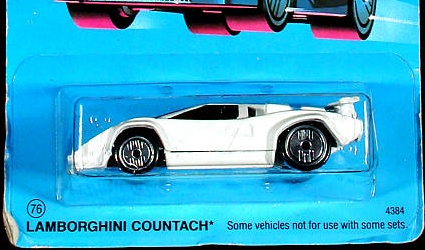 1996 Hot Wheels Lamborghini Countach #232 White 5Dot Diecast Blue Card 4384 Car