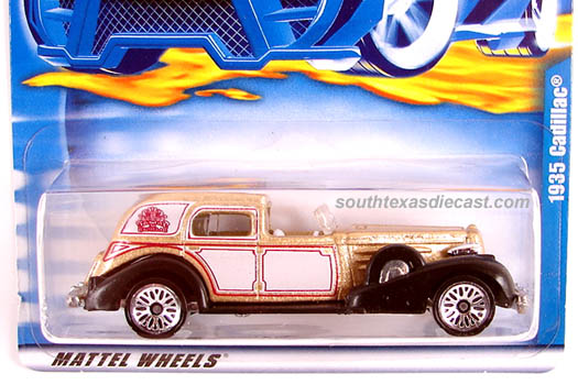 Mattel Hot Wheels 2001 1:64 Scale Gold 1935 Cadillac Die Cast Car #115 