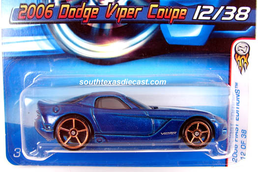 Hot Wheels 2006 Dodge Viper Coupe #012 2006 First Editions Blue w/gold 5 sp 