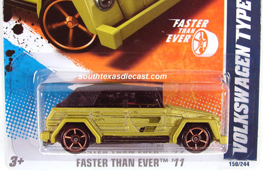 Details about   HOT WHEELS 2011 FASTER THAN EVER '11 VOLKSWAGEN TYPE 181 SATIN GREEN 