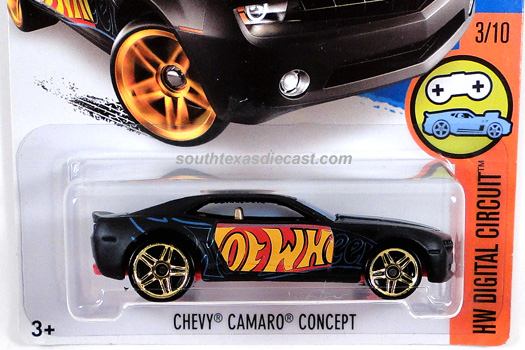 Hot Wheels 2016 Target Spring Card HW Digital Circuit Chevy Camaro Concept Blue
