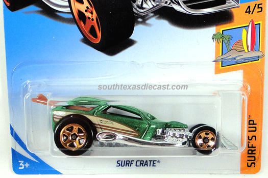 2018 Hot Wheels Kmart Exclusive FKC00 Surf's Up 4/5 SURF CRATE Green w/Gold 5 Sp 