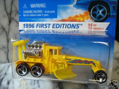 1996 Hot Wheels #373 First Editions STREET CLEAVER Yellow w//Chrome 5Hole Variant