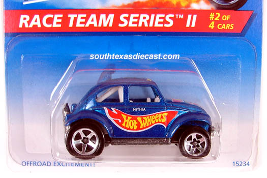 India Base Volkswagen Beetle Hot Wheels *RACE TEAM VW BAJA BUG* 1998 Blue #835 