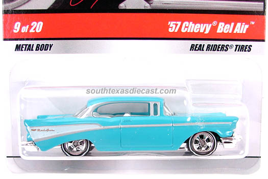 Hot Wheels Larry's Garage #9 Pink '57 Chevy Bel Air w/Real Riders 